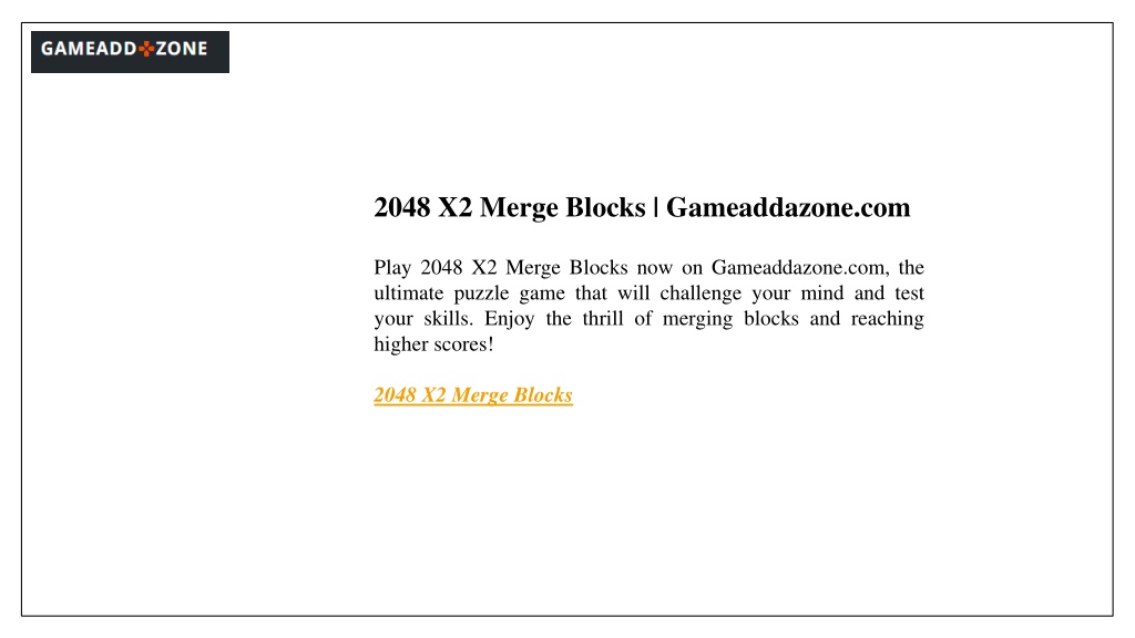 2048 X2 Merge Blocks - Puzzle Games 