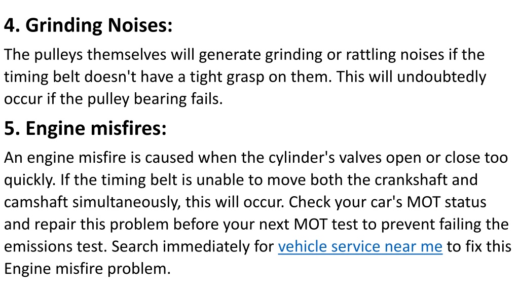 PPT Five Signs Your Timing Belt Tensioner is Faulty PowerPoint