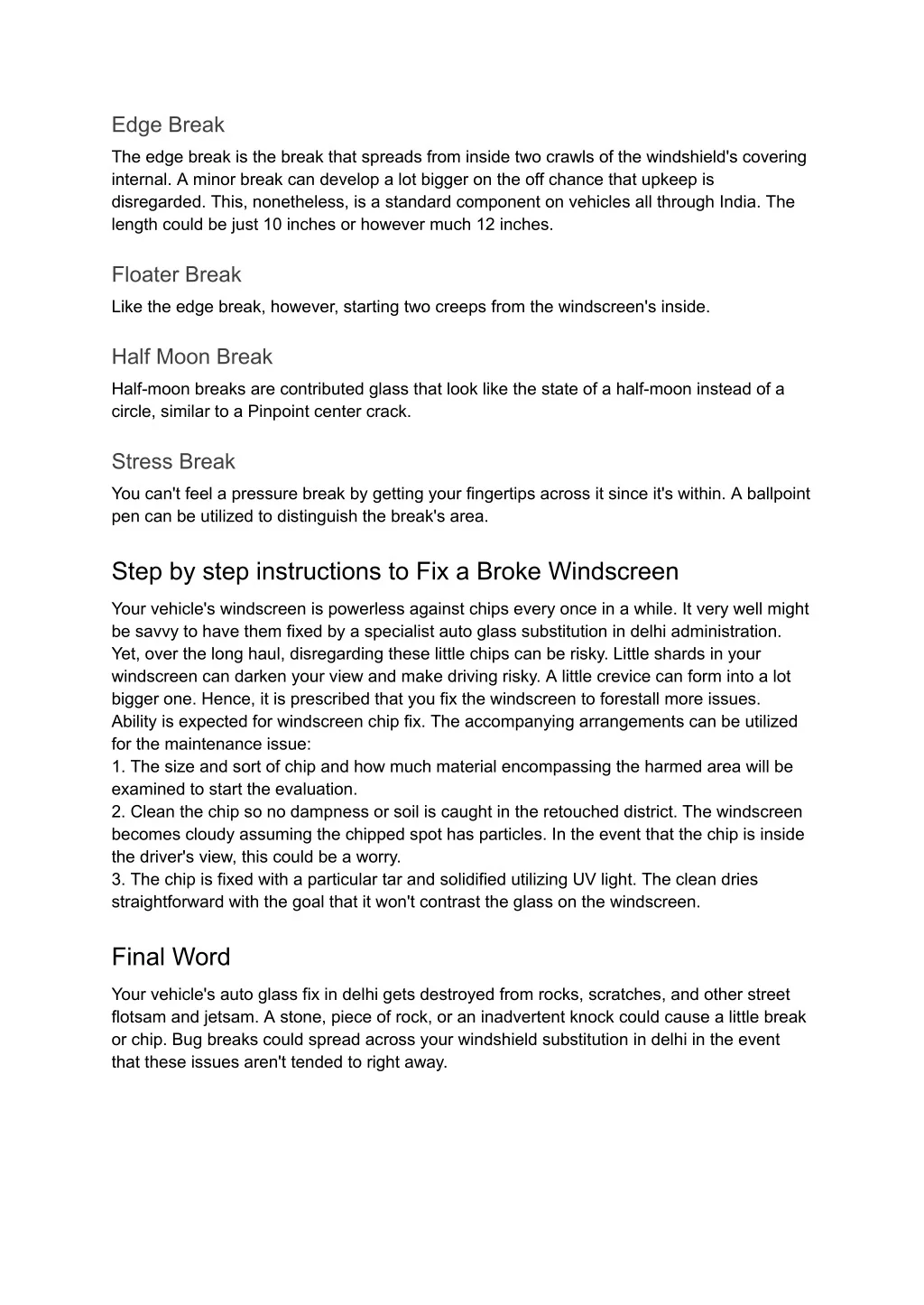 Break Edge Example PPT - Types of whindshield crack and chips PowerPoint Presentation ...