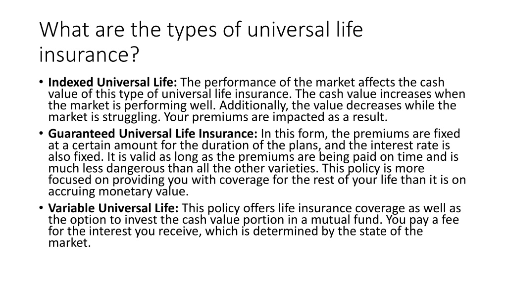 Ppt What Is Universal Life Insurance Powerpoint Presentation Free