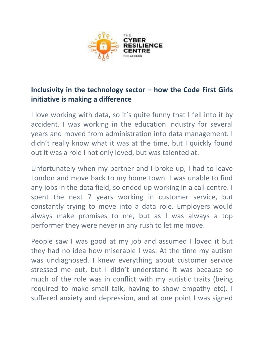 PPT - Inclusivity In The Technology Sector – How The Code First Girls ...