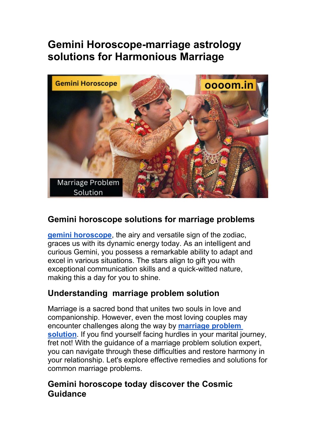 PPT Gemini Horoscopemarriage astrology solutions for Harmonious