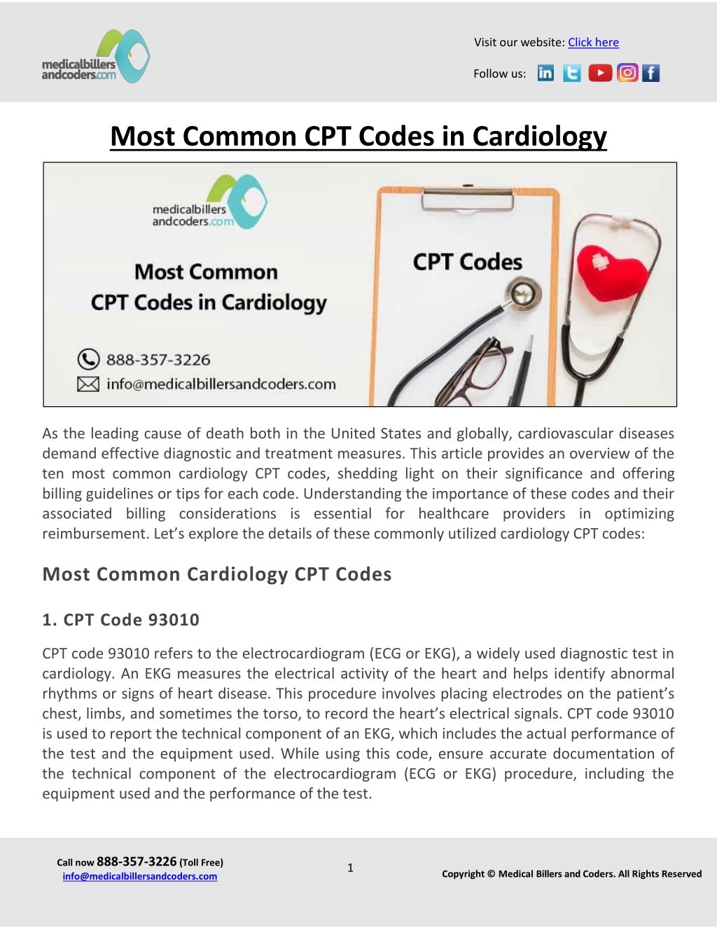 cardiology visit cpt code