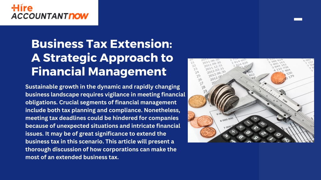 PPT Business Tax Extension A Strategic Approach to Financial