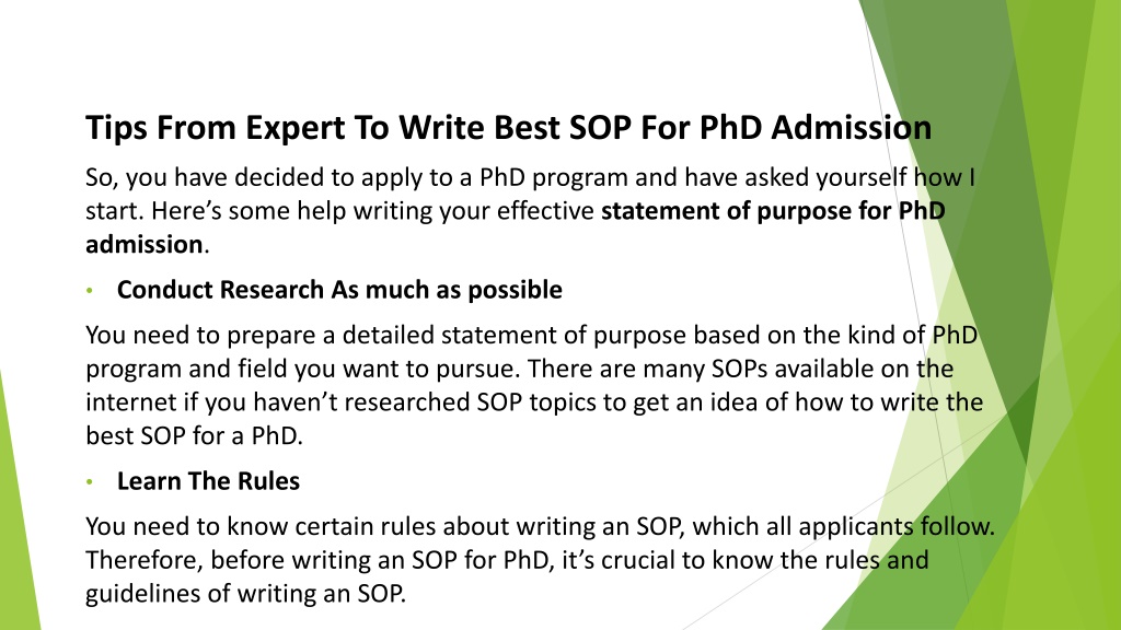 how to write phd sop