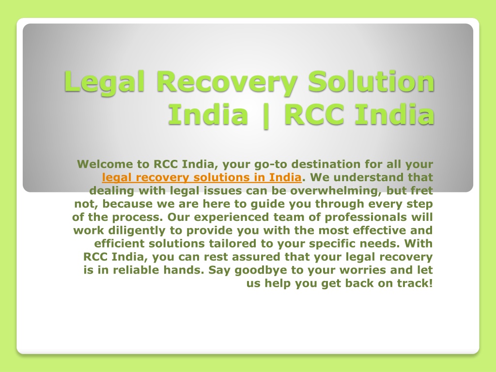 Legal Recovery Setoff