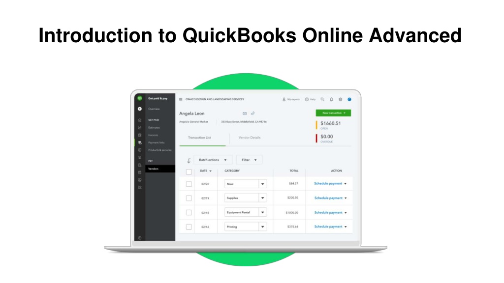 quickbooks online presentation materials