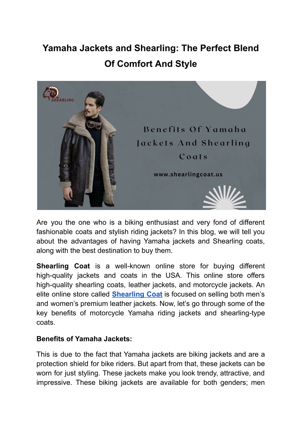 PPT - Yamaha Jackets and Shearling_ The Perfect Blend Of Comfort And ...