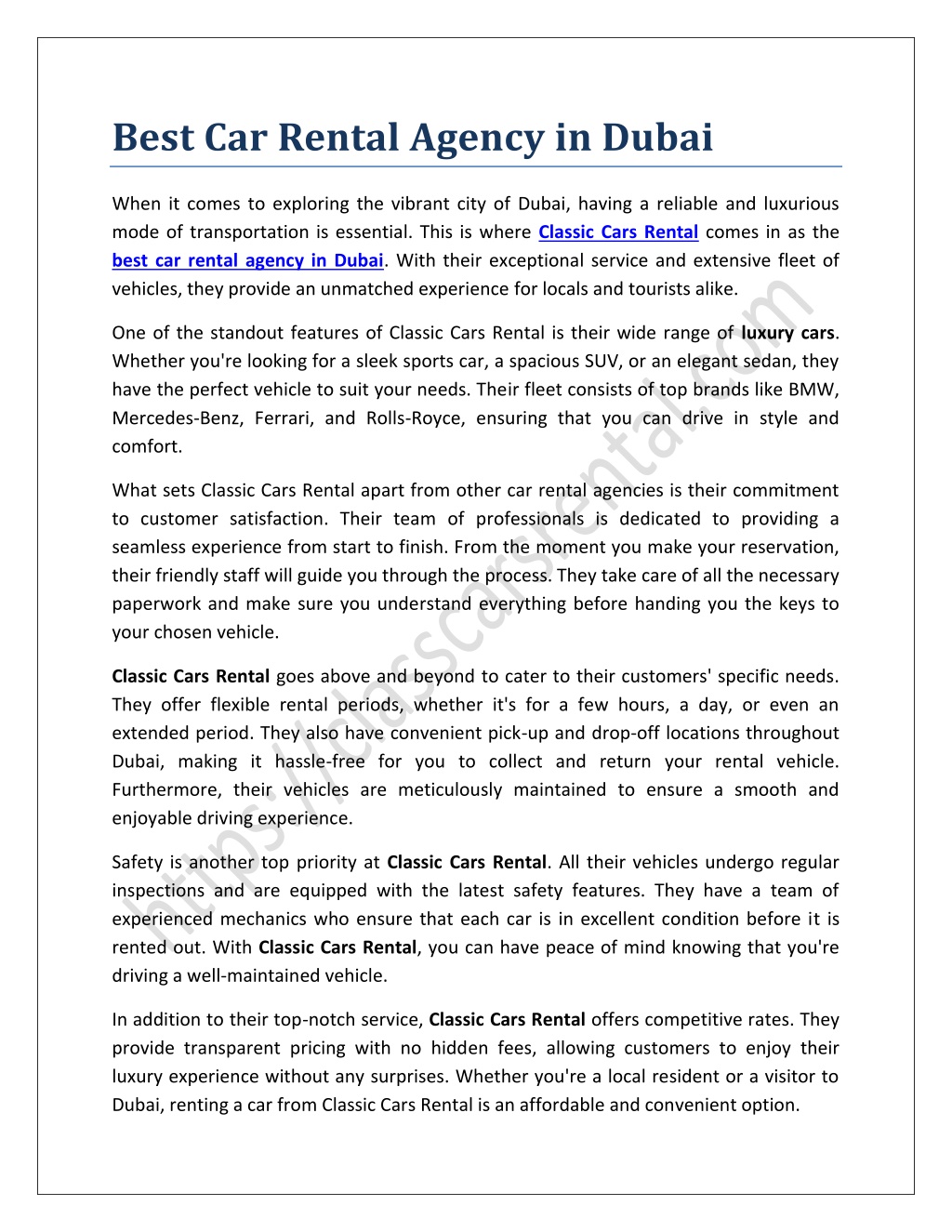 PPT Best Car Rental Agency In Dubai PowerPoint Presentation Free 