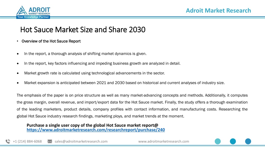 PPT - Hot Sauce Overview and Scope, Trend, New Research Report 2023 ...