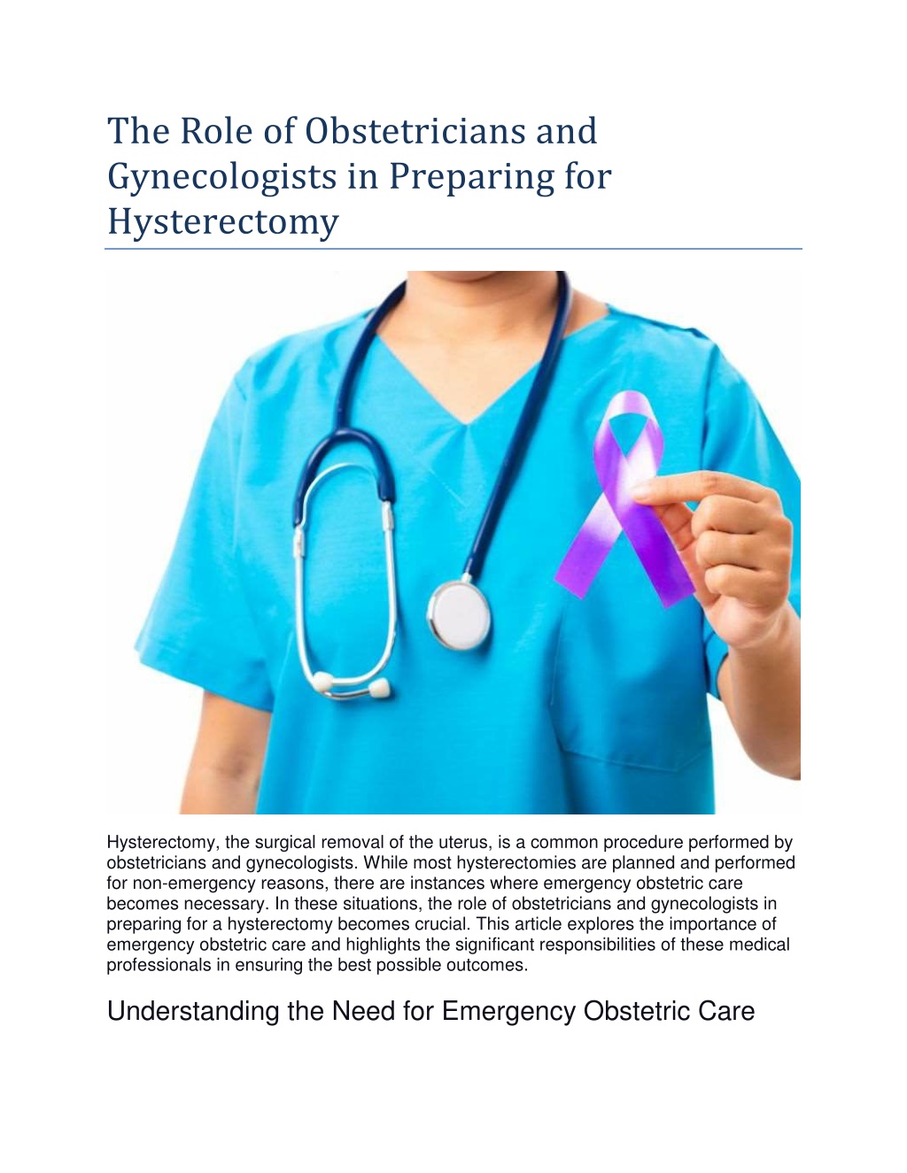 PPT - The Role Of Obstetricians And Gynecologists In Preparing For ...