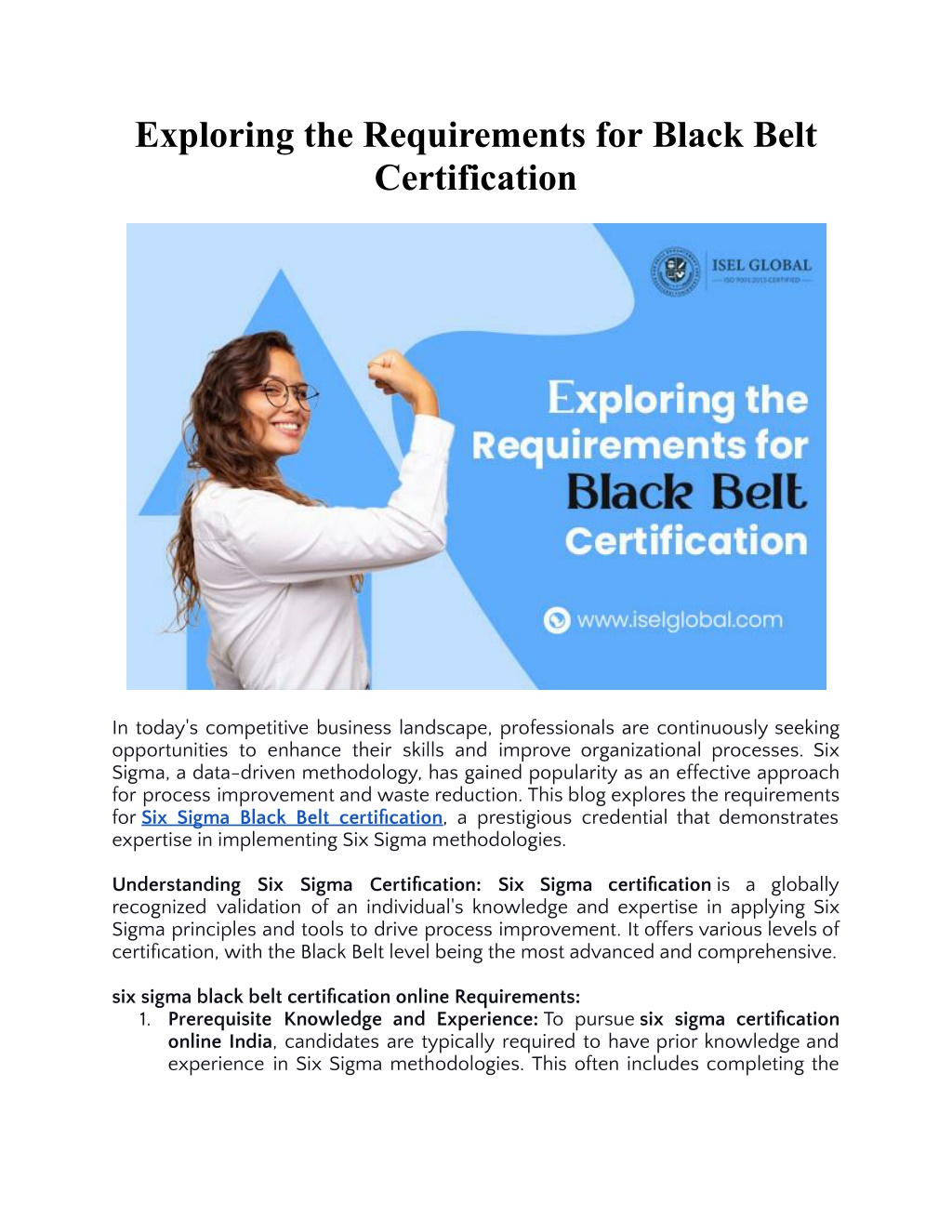 PPT - Exploring the Requirements for Black Belt Certification.docx ...