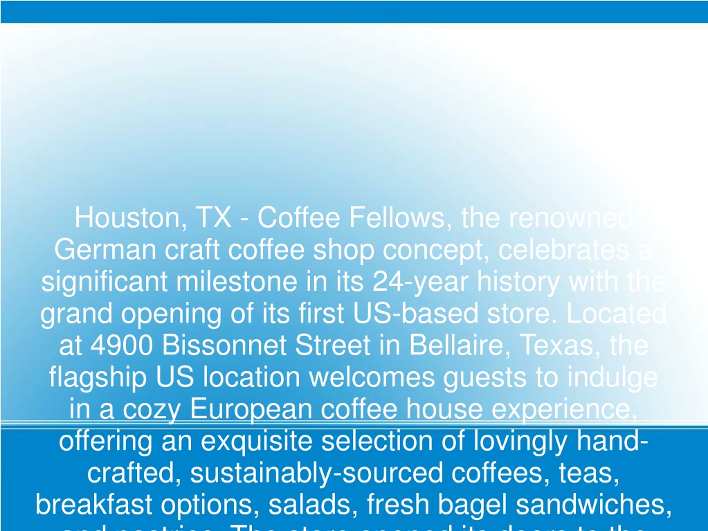 Popular German craft coffee shop concept, Coffee Fellows, to open in Houston