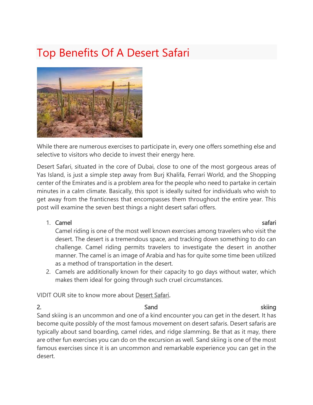 safari com benefits