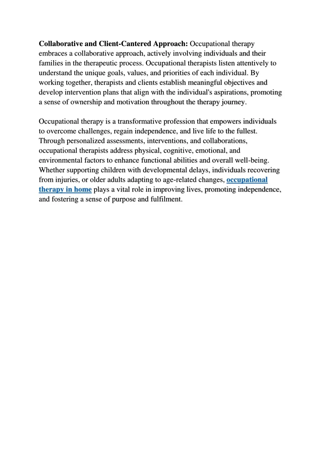PPT - The Transformational Power of Occupational Therapy PowerPoint ...