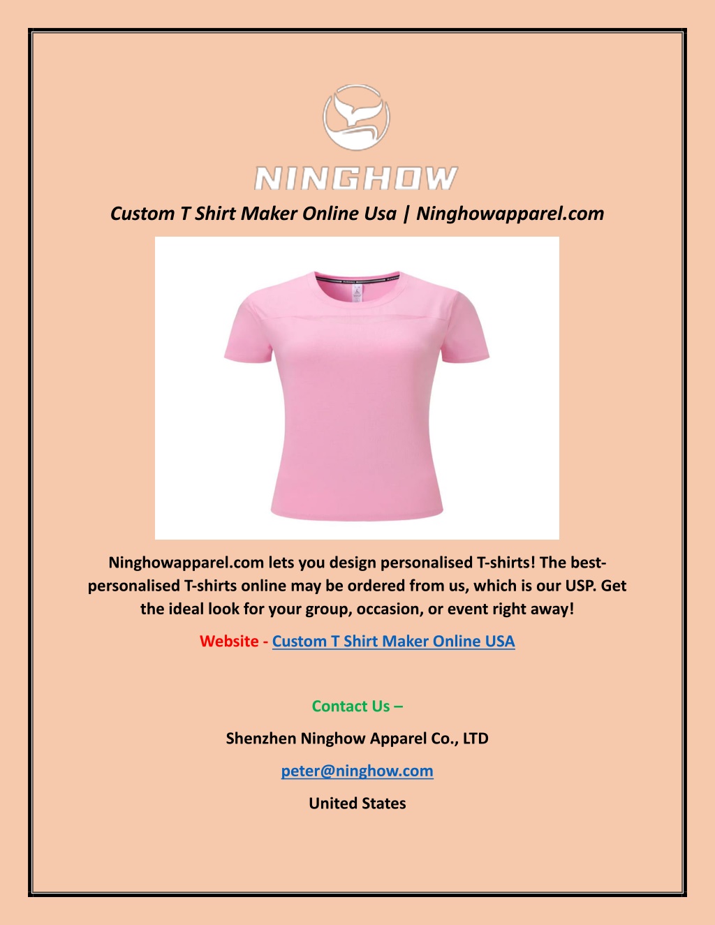PPT - Custom T Shirt Maker Online Usa  Ninghowapparel.com PowerPoint  Presentation - ID:12309440