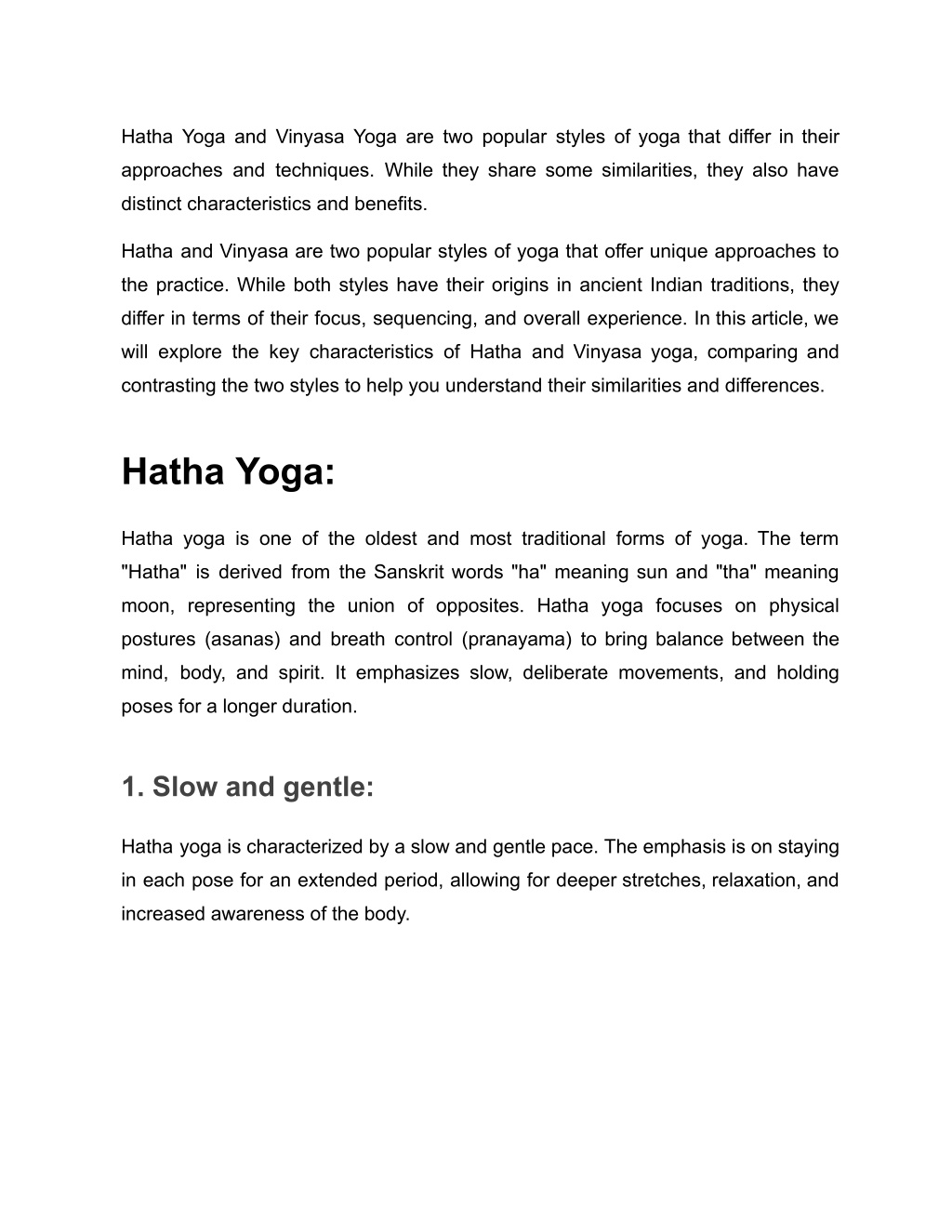 PPT - Hatha Yoga and Vinyasa Yoga PowerPoint Presentation, free ...