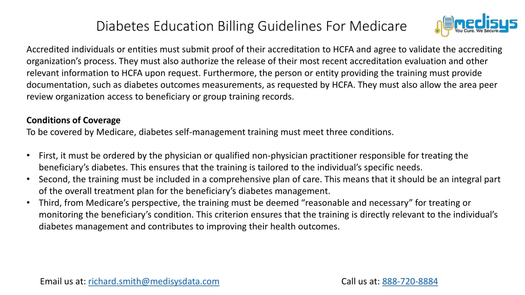 PPT Diabetes Education Billing Guidelines For Medicare PowerPoint