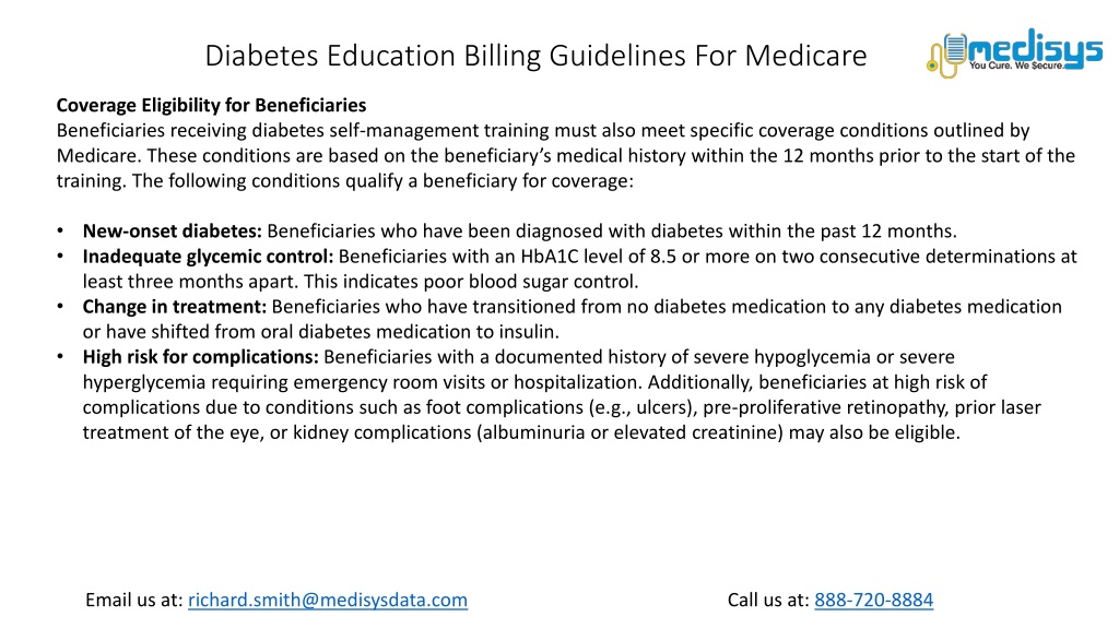 PPT Diabetes Education Billing Guidelines For Medicare PowerPoint