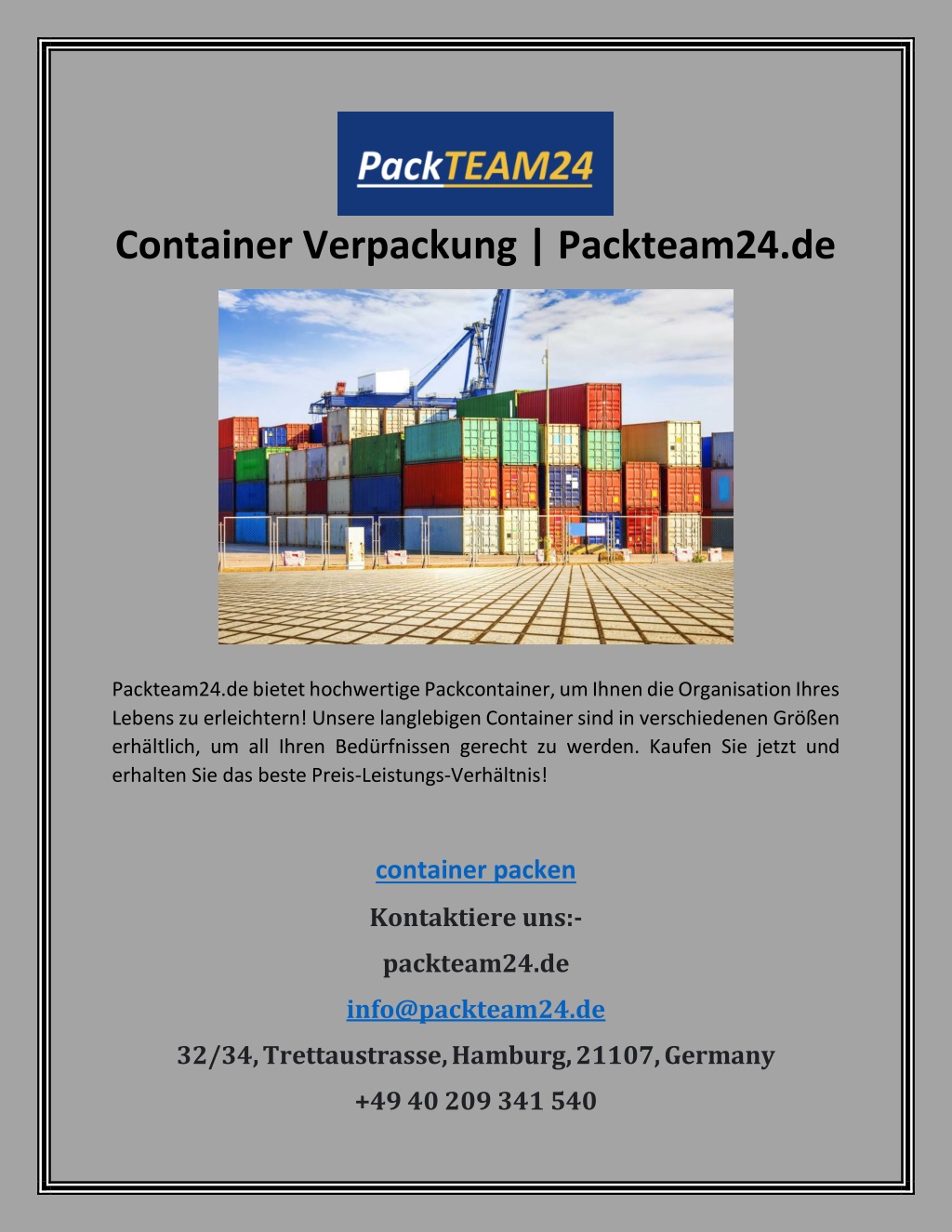 PPT - Container Verpackung | Packteam24.de PowerPoint Presentation ...