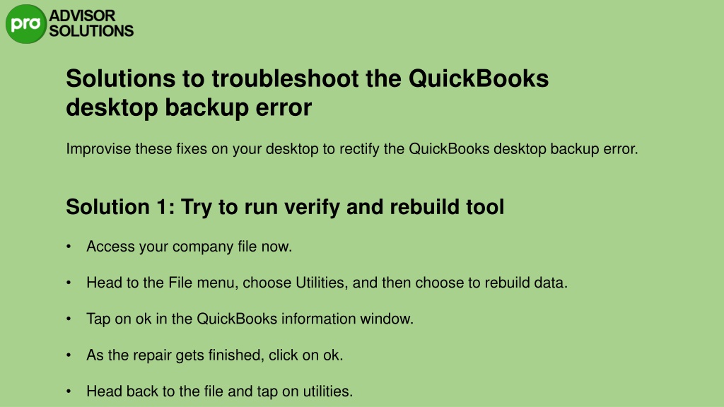 PPT A Quick Way To Fix QuickBooks Backup Failed PowerPoint