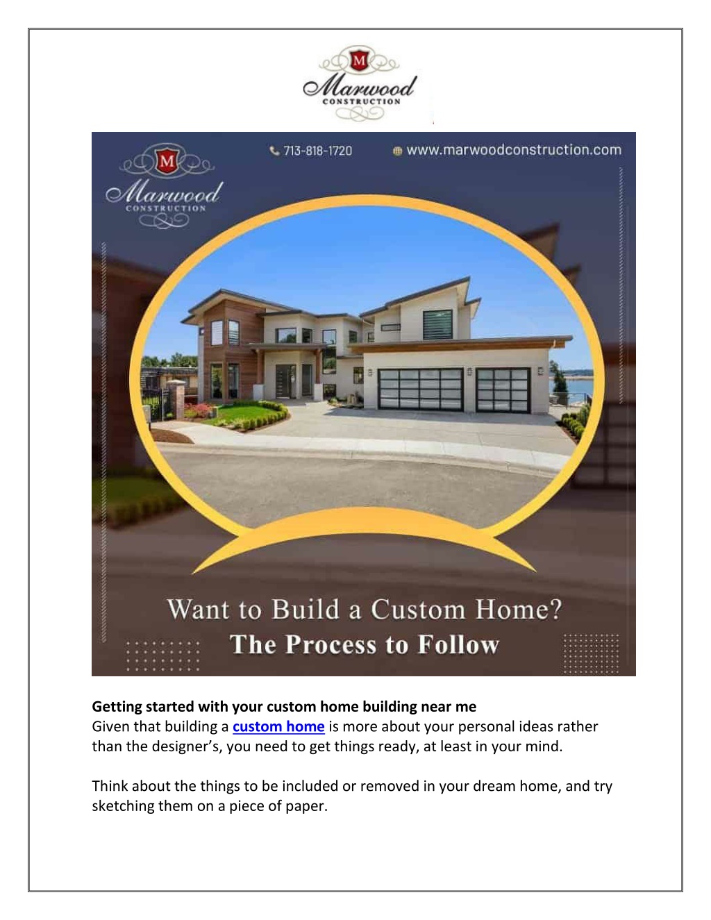 PPT Custom Home Building Near Me Marwood Construction PowerPoint 