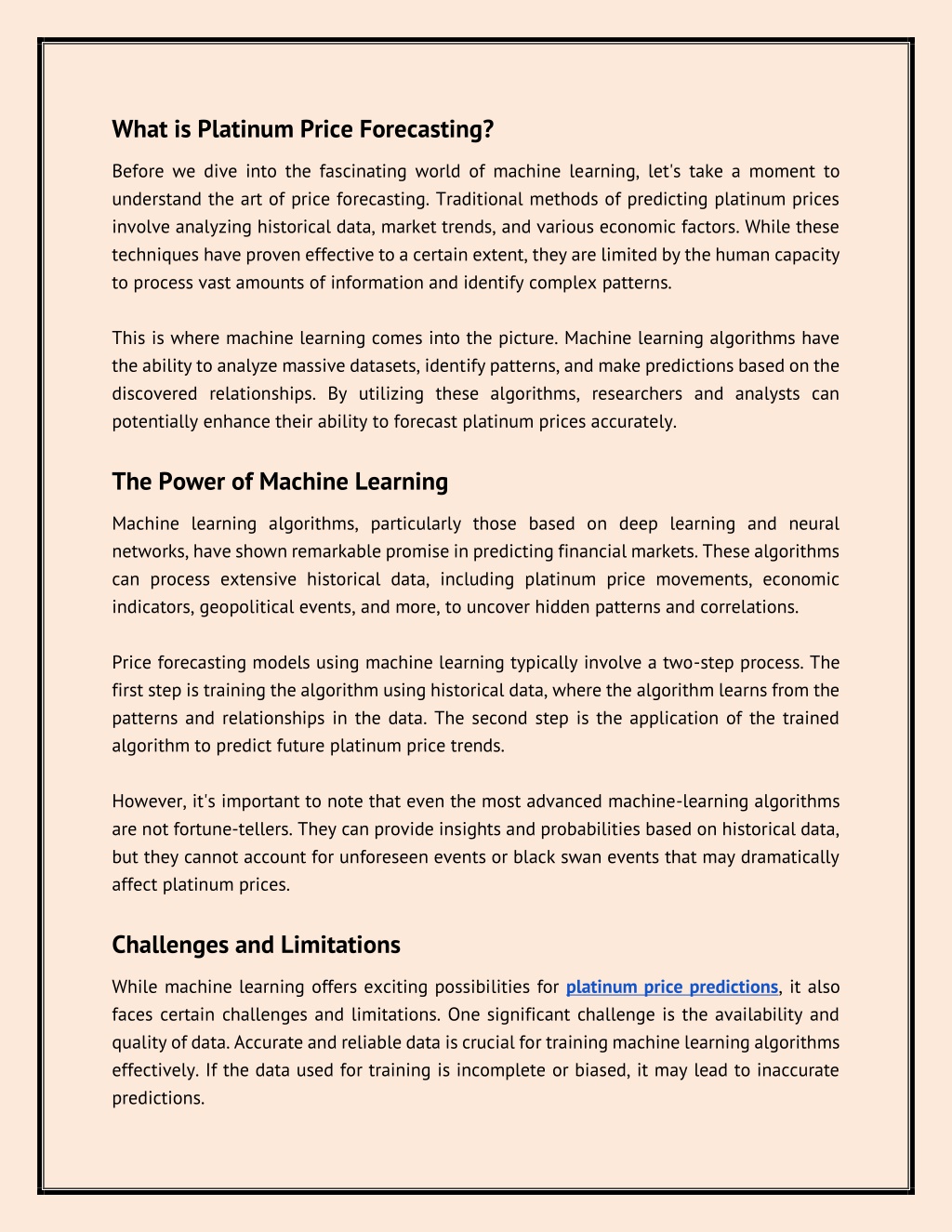 PPT - Can Machine Learning Accurately Predict Future Platinum Price 