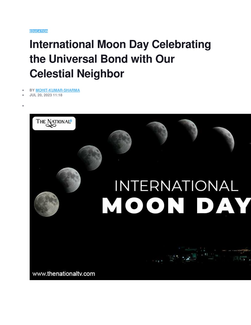 PPT International Moon Day Celebrating the Universal Bond with Our