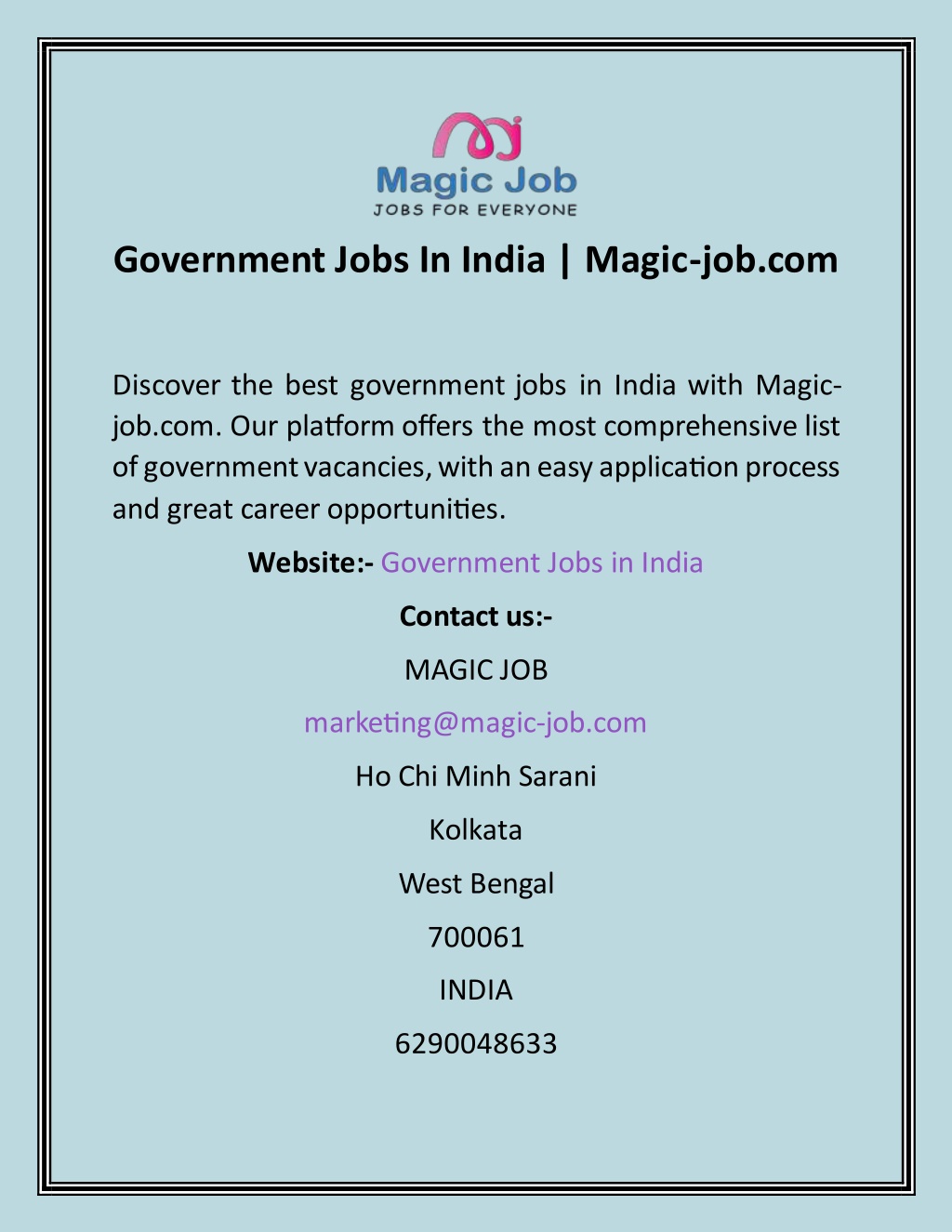 PPT Government Jobs In India Magicjob PowerPoint Presentation, free