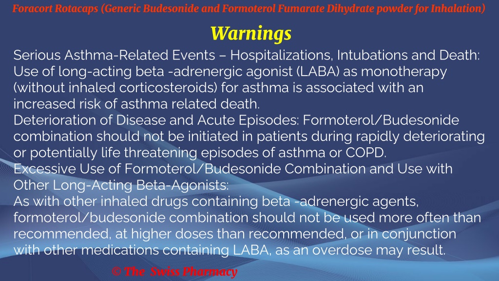 PPT - Foracort Rotacaps (Generic Budesonide and Formoterol powder for ...
