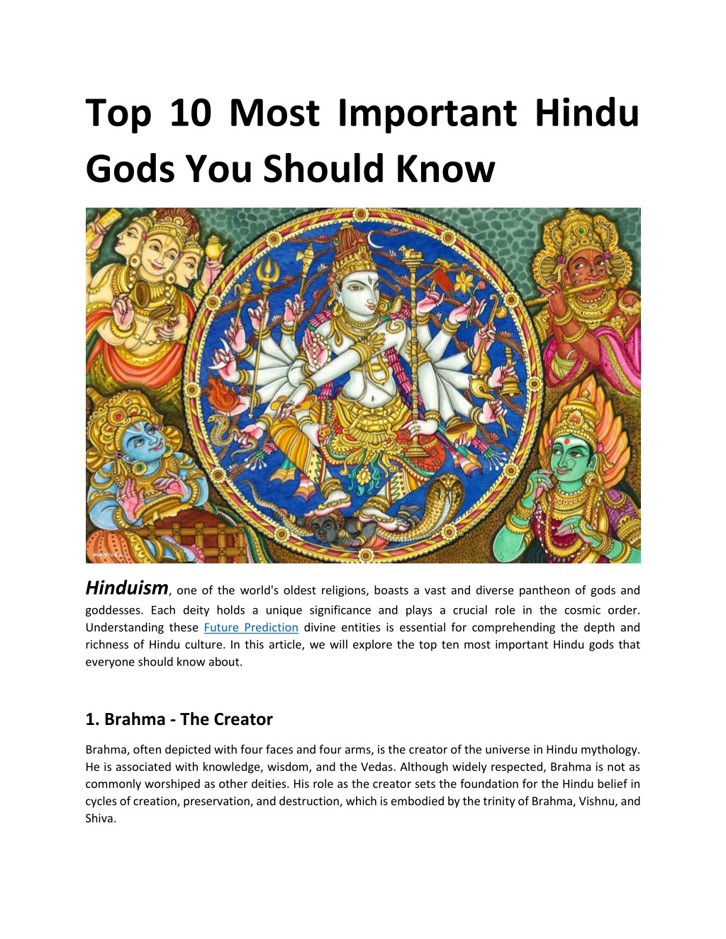 Ppt Top 10 Most Important Hindu Gods You Should Know Powerpoint