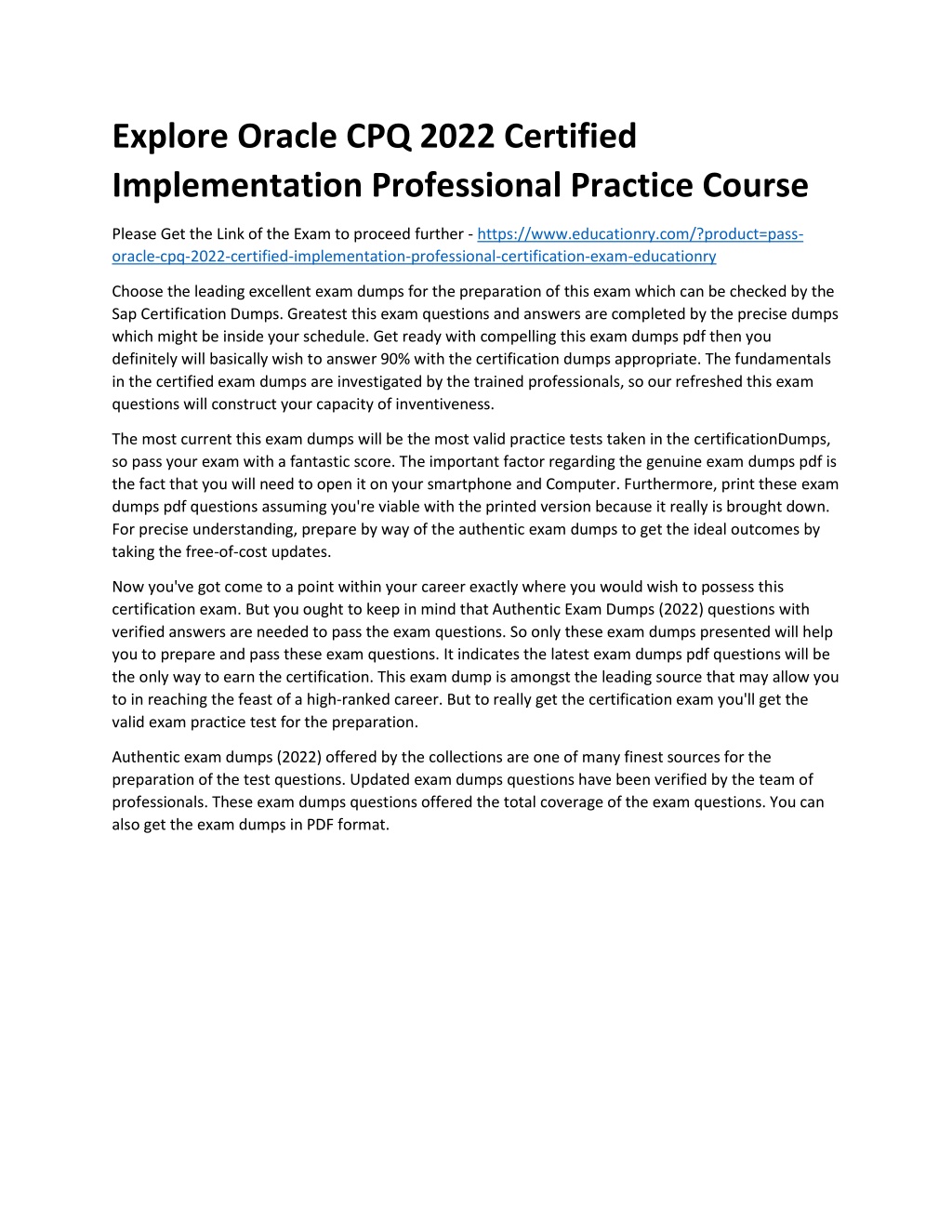 PPT - Explore Oracle CPQ 2022 Certified Implementation Professional ...