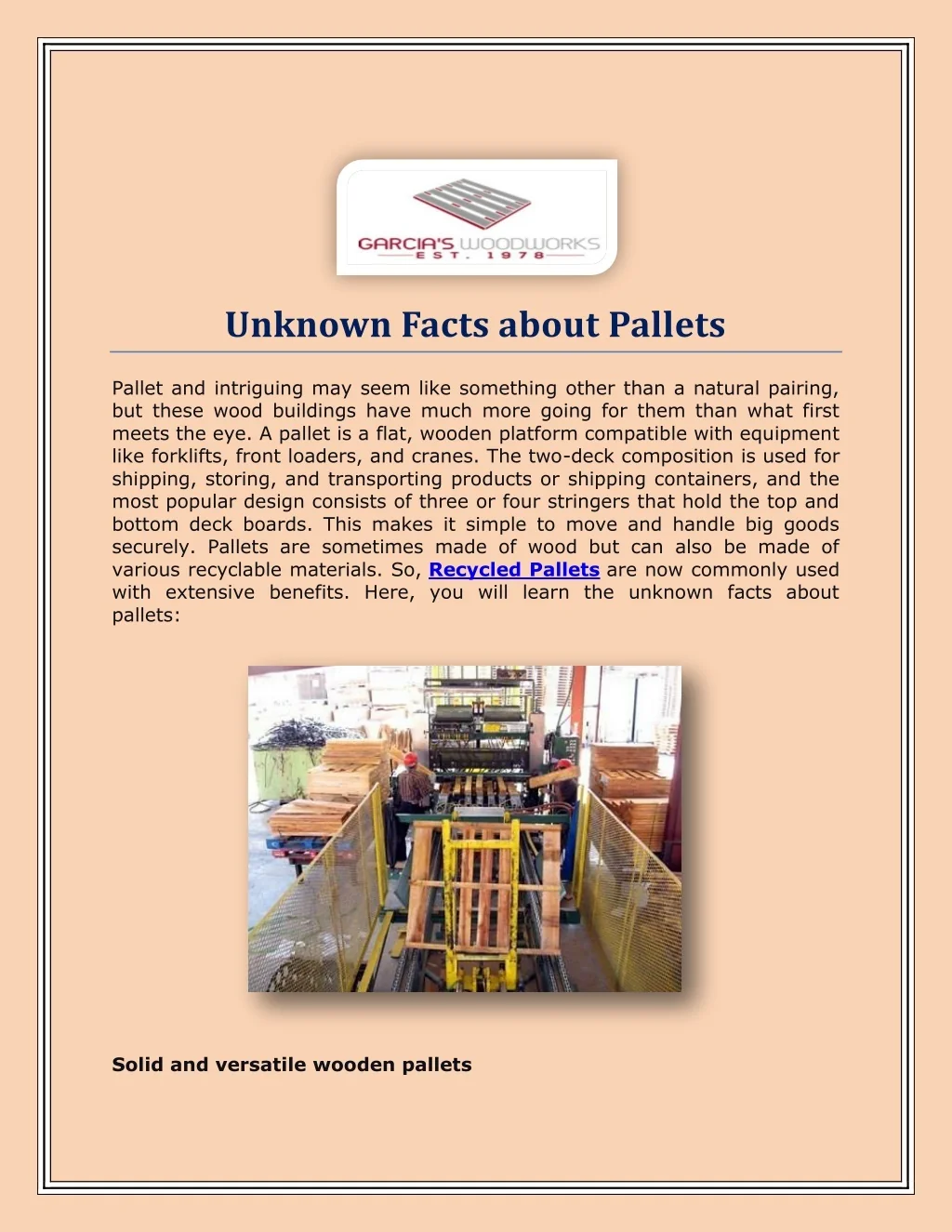 PPT Unknown Facts about Pallets PowerPoint Presentation, free download ID12346734