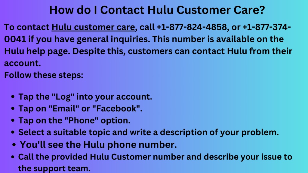 PPT How to Contact Hulu Customer Service? 18773740041 PowerPoint