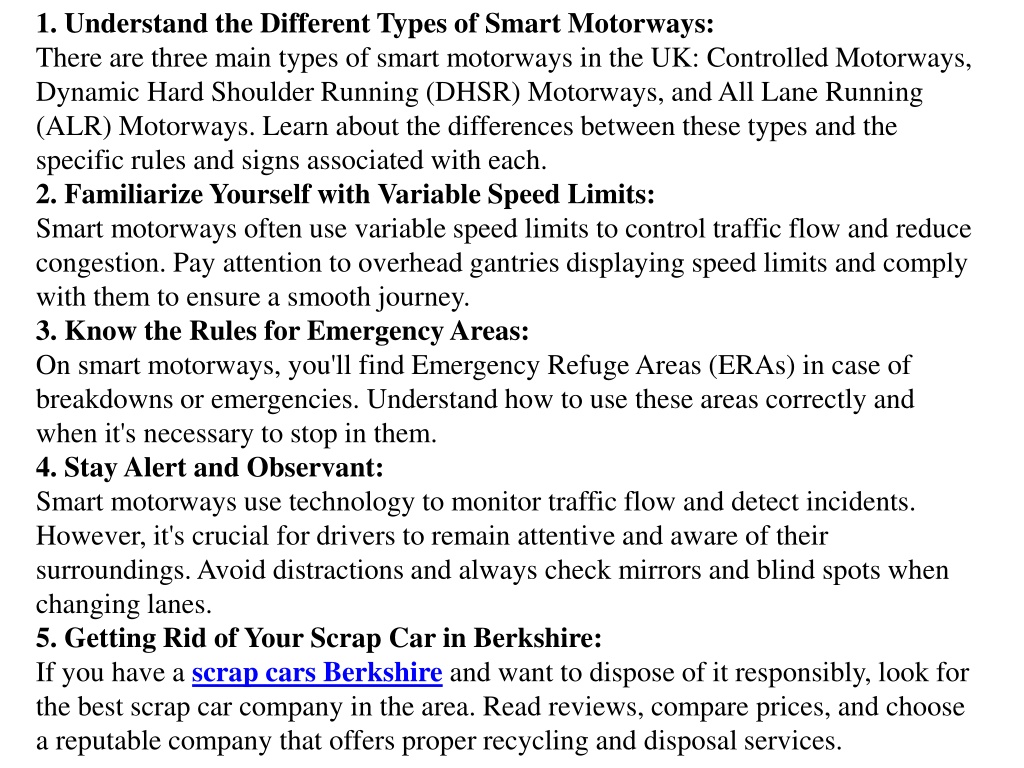 PPT - How to Drive on a Smart Motorway PowerPoint Presentation, free ...