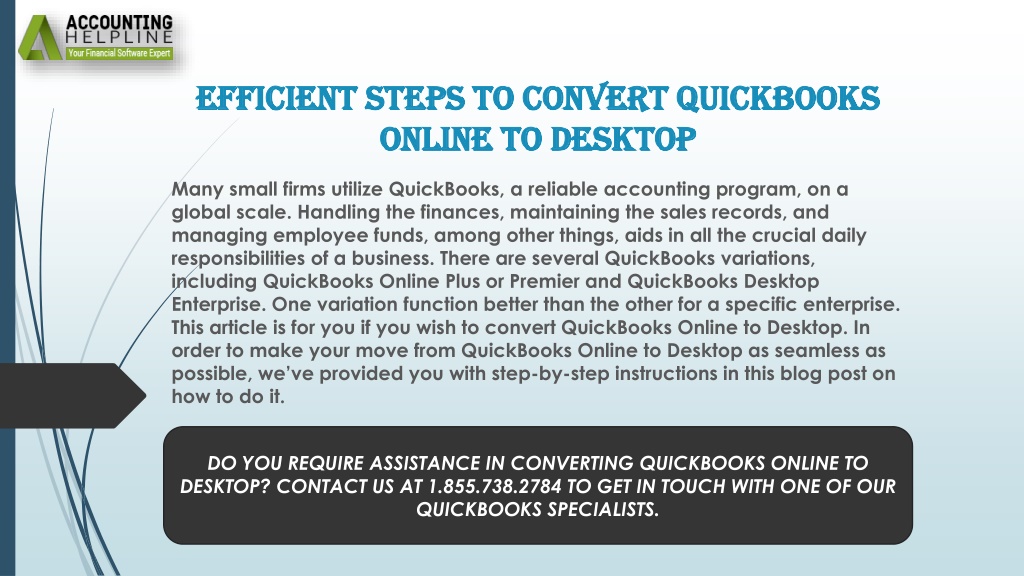 PPT An effective method to troubleshoot Convert QuickBooks Online to