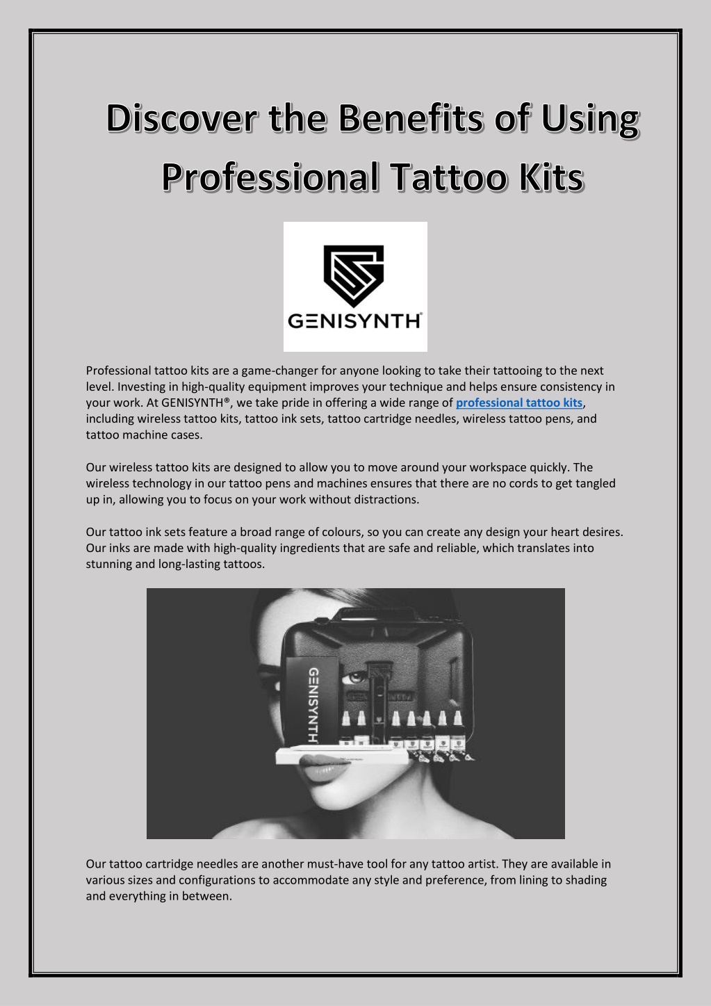 Professional Compass Tattoo Kit 2 Top Machine Gun Cook Series 20 Color Ink  | eBay
