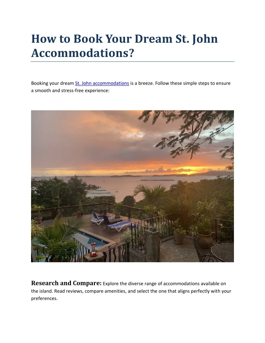 PPT - How to Book Your Dream St. John Accommodations PowerPoint ...