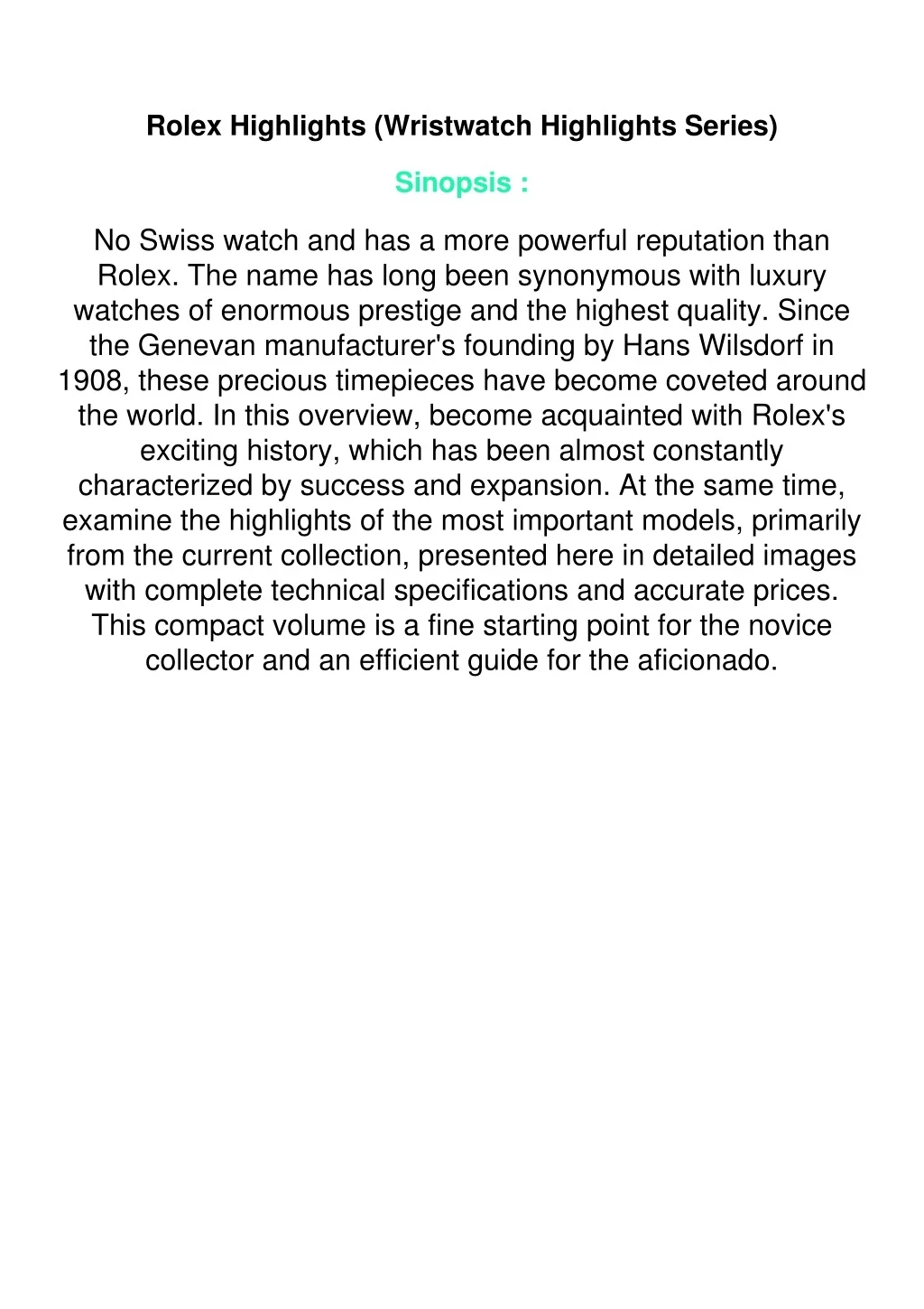 PPT - Download Book [PDF] Rolex Highlights (Wristwatch Highlights ...