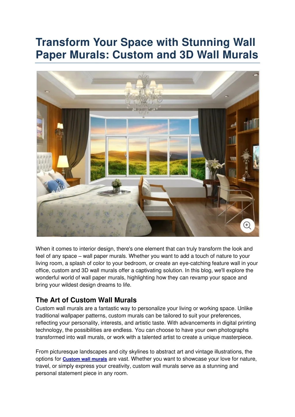 PPT - Custom and 3D Wall Murals - Transform Your Space with Stunning