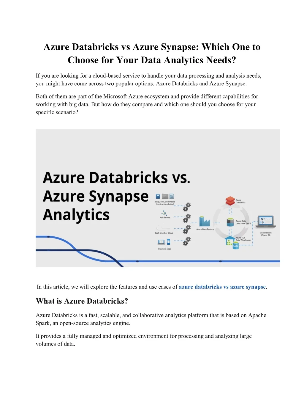 PPT - Azure Databricks vs Azure Synapse Which One to Choose for Your ...