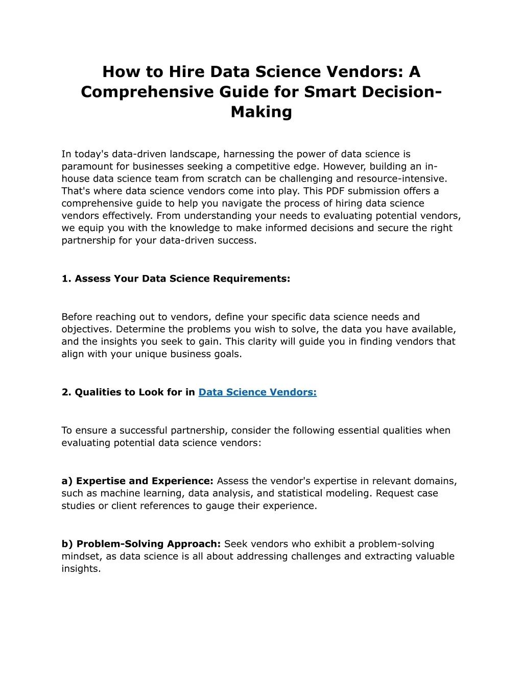 PPT How to Hire Data Science Vendors PowerPoint Presentation, free download ID12374428