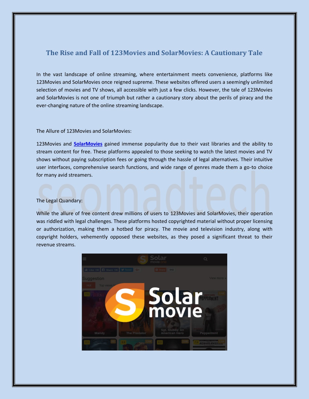 PPT The Rise and Fall of 123Movies and SolarMovies PowerPoint