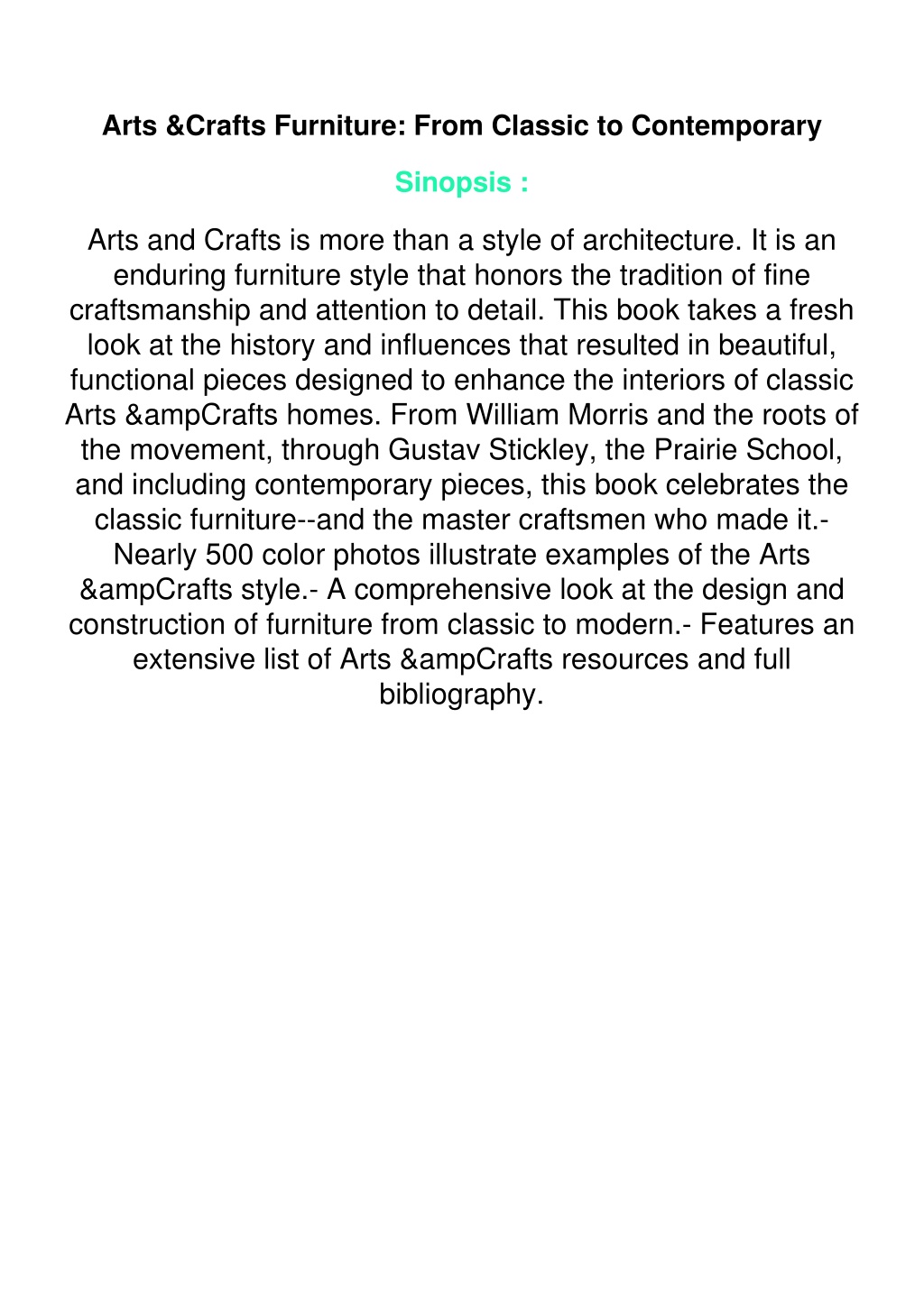 PPT - PDF_ Arts & Crafts Furniture: From Classic to Contemporary ...