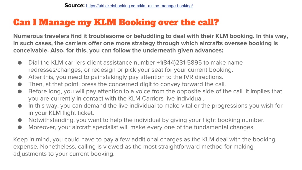 PPT - How To Manage Booking With KLM Airlines? PowerPoint Presentation ...