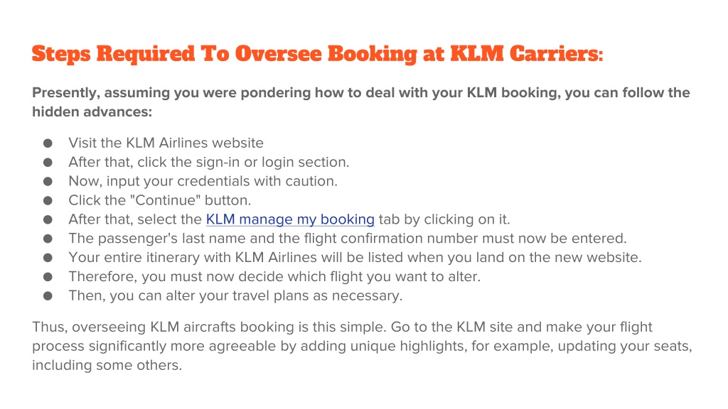 PPT - How To Manage Booking With KLM Airlines? PowerPoint Presentation ...