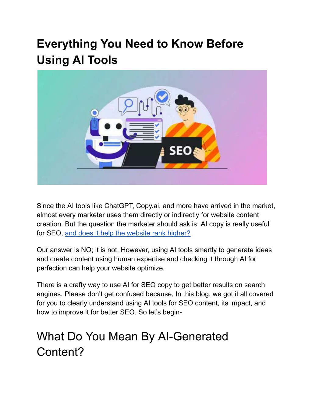 Everyone can tell you're using AI & ChatGPT to create content