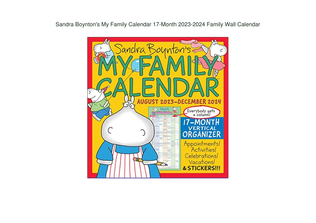 PPT Download Sandra Boynton's My Family Calendar 17Month 20232024
