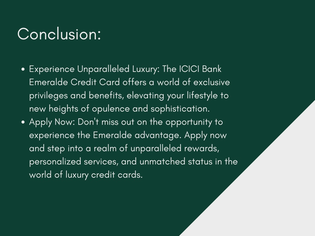 Ppt Icici Bank Emeralde Credit Card Powerpoint Presentation Free Download Id12388919 7229