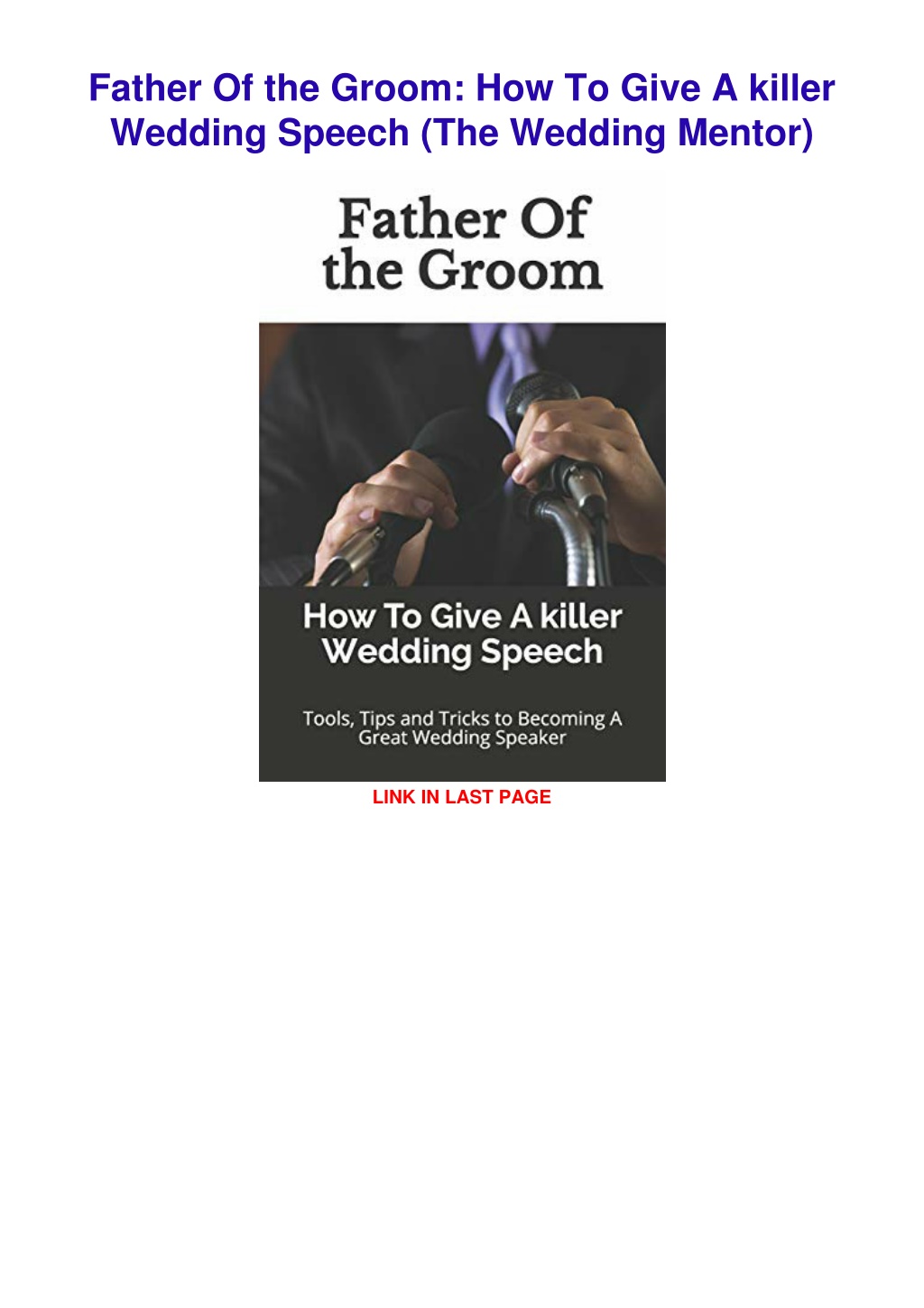 father of the groom speech samples free pdf